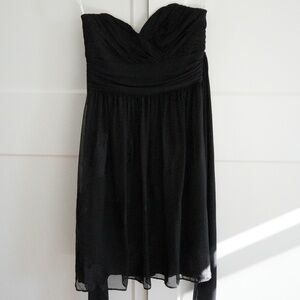 Shoshanna black strapless cocktail dress with sash